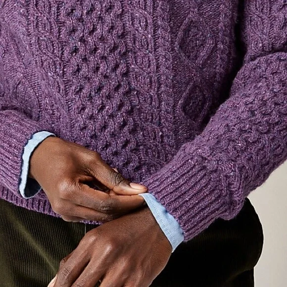J. Crew Violet Cable Knit Sweater - Picture 3 of 9